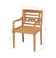 Batavia Chairs 2 pcs Solid Teak Wood