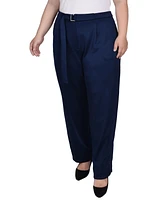 Ny Collection Plus Belted Scuba Pants