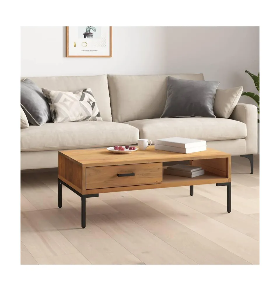 Coffee Table 35.4"x19.7"x13.8" Solid Wood Pine