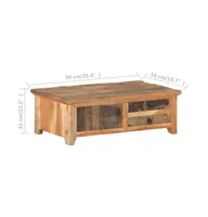 Coffee Table 35.4"x19.7"x12.2" Solid Reclaimed Wood