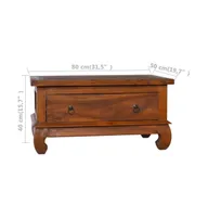 Coffee Table 31.5"x19.7"x15.7" Solid Teak Wood