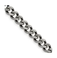Chisel Stainless Steel Oxidized7.5mm Curb Chain Necklace
