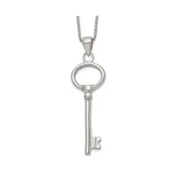 Chisel Stainless Steel Polished Key Pendant on a Box Chain Necklace