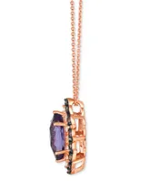 Le Vian Grape Amethyst (1-5/8 ct. t.w.) & Diamond (1/3 ct. t.w.) Marquise Halo Adjustable 20" Pendant Necklace in 14k Rose Gold