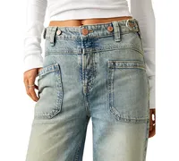 Free People Women's Cotton Palmer Cuffed Boyfriend Jeans