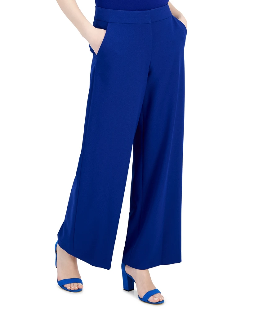 Tahari Asl Women's Mid-Rise Wide-Leg Career Pants