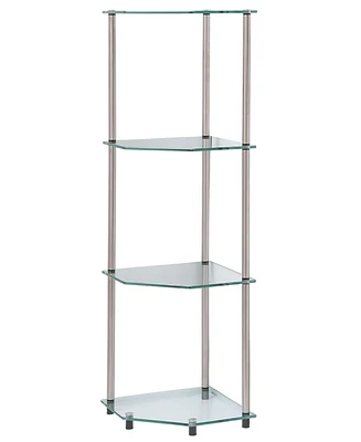 Convenience Concepts 13.75" Glass Designs2Go Classic 4 Tier Corner Shelf