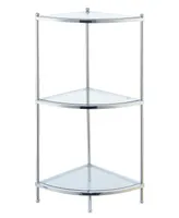 Convenience Concepts 13.75" Chrome Royal Crest Tier Glass Corner Shelf