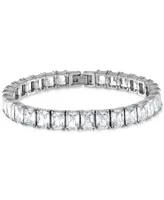Blackjack Men's Cubic Zirconia Baguette Tennis Bracelet in Stainless Steel