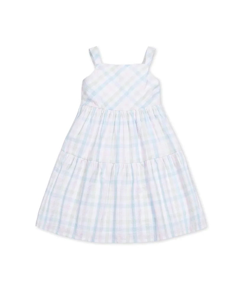 Hope & Henry Toddler Girls Organic Sleeveless Tiered Seersucker Sundress