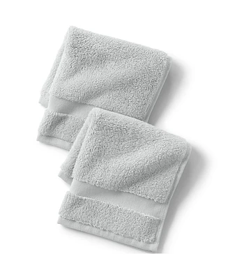 Lands' End Essential Cotton 2-Piece Washcloth Set