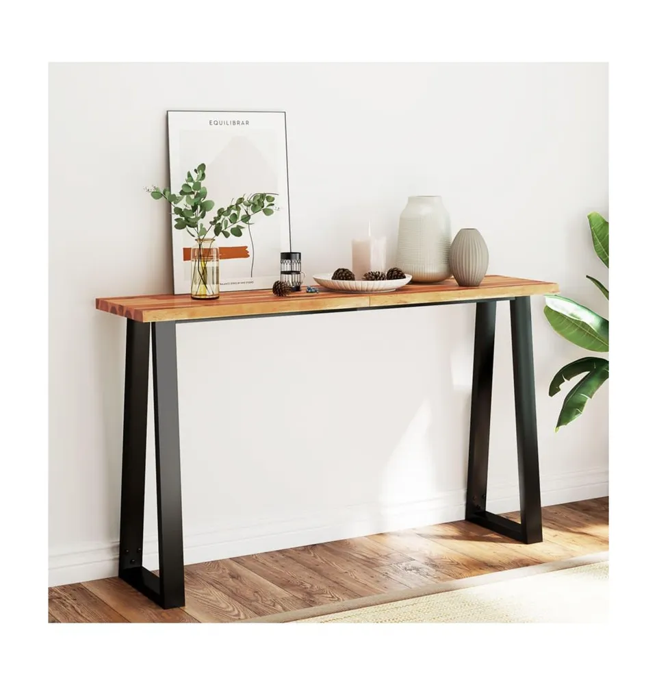 Console Table with Live Edge 6.7"x15.7"x31.5" Solid Wood Acacia