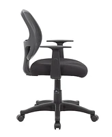 Boss Office Products 35-40" Polyester Commercial Grade Mesh Task Chair with T-Arms