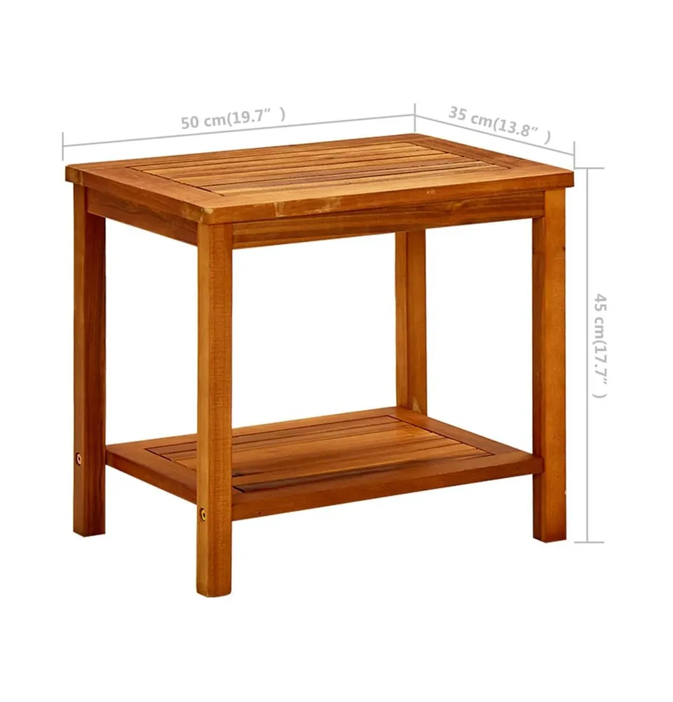 Coffee Table 19.7"x13.8"x17.7" Solid Acacia Wood