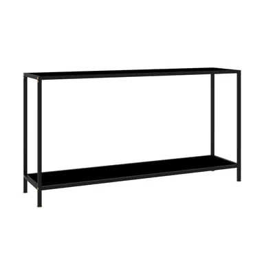 Console Table Black 55.1"x13.8"x29.5" Tempered Glass