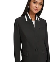 Karl Lagerfeld Women's Reverse Lapel One Button Blazer