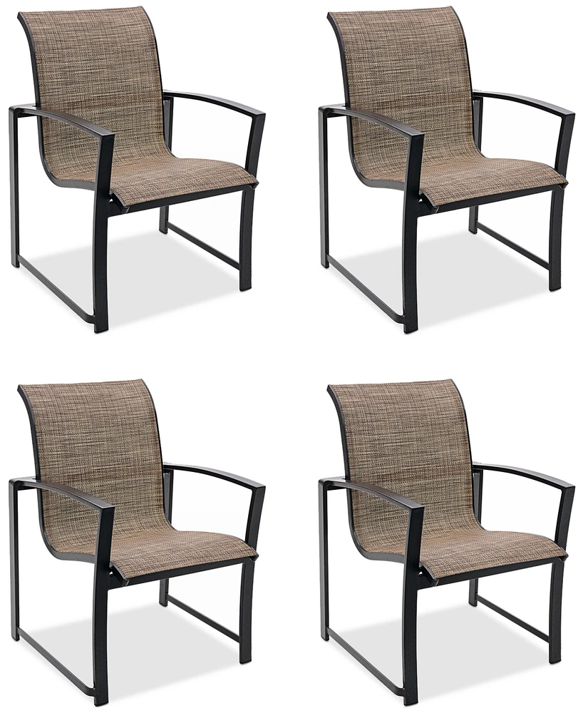 Wythburn Mix and Match Sleek Sling Outdoor Dining Chairs, Set of 4, Created for Macy's