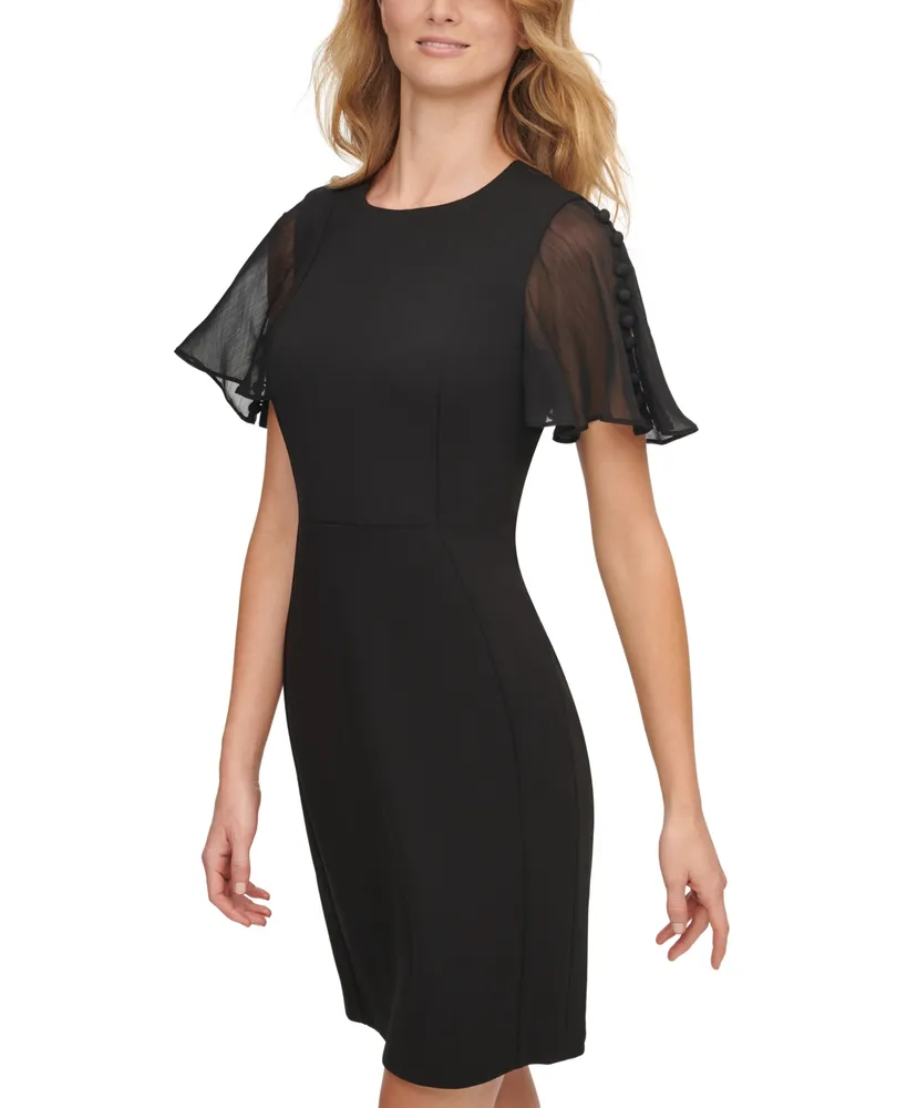 Calvin Klein Women's Flutter-Sleeve Sheath Dress