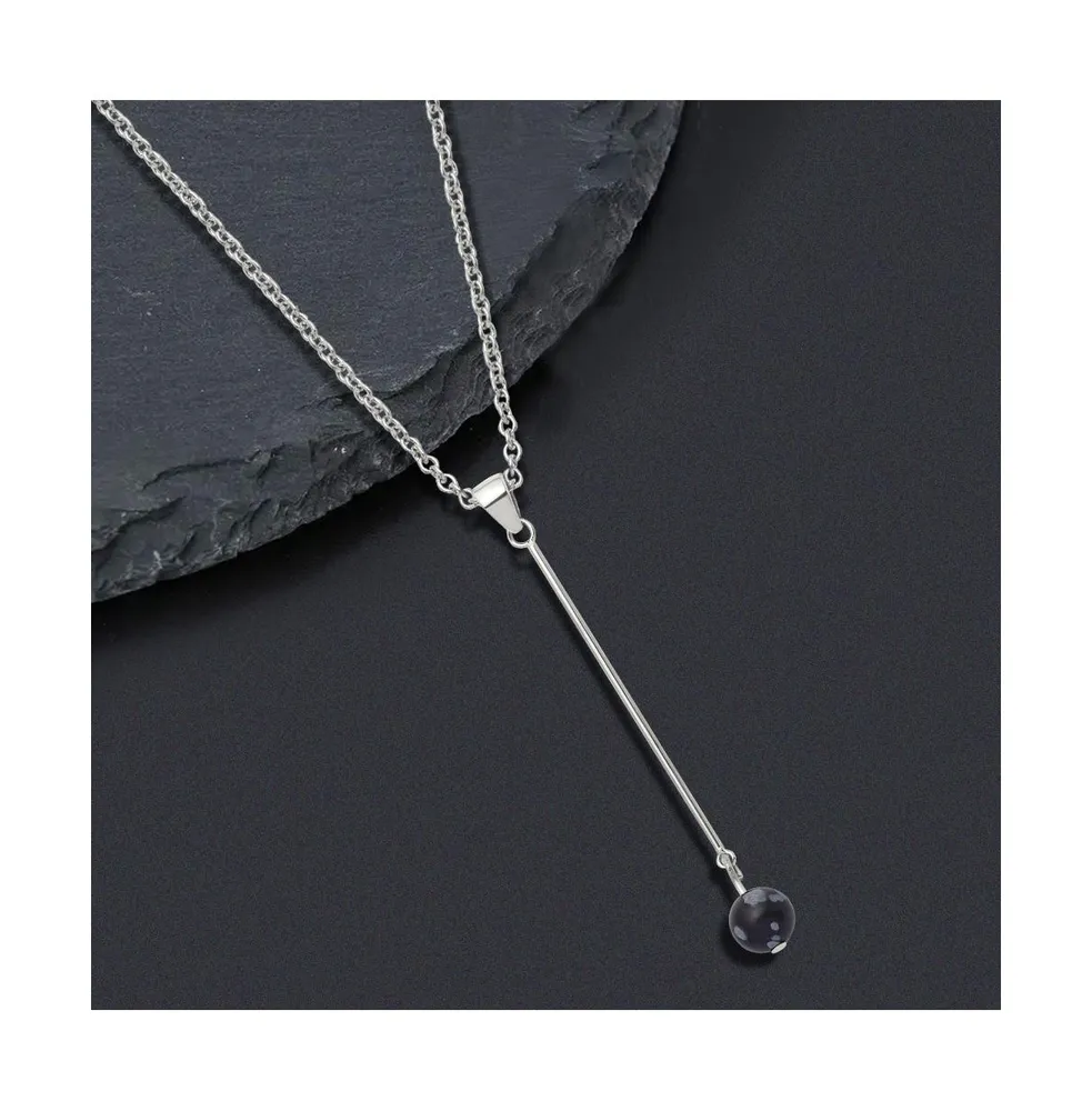 Chisel Snowflake Stone Pendant 14.5 inch Cable Chain Necklace