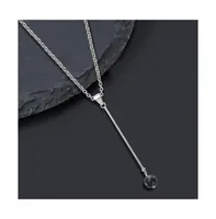 Chisel Snowflake Stone Pendant 14.5 inch Cable Chain Necklace