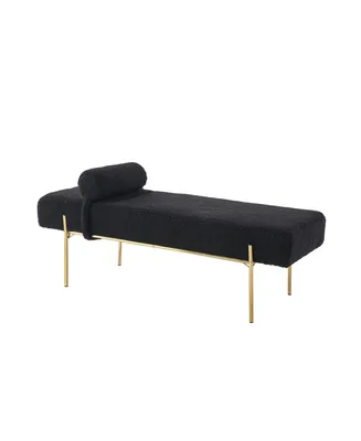 Inspired Home Huda Upholstered Bench With Gold Leg