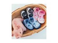 Komuello's Baby Boy First Walk Sock Shoes Piglet Blue