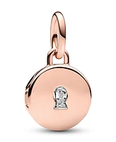 Pandora Cubic Zirconia Key Hole Engravable Locket Dangle Charm