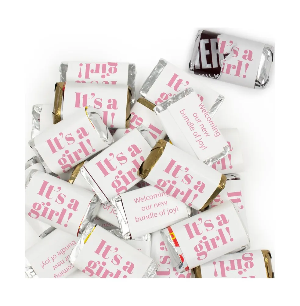 131 Pcs It's a Girl Baby Shower Candy Party Favors Miniatures & Pink Kisses  (1.65 lbs, Approx. 131 Pcs)