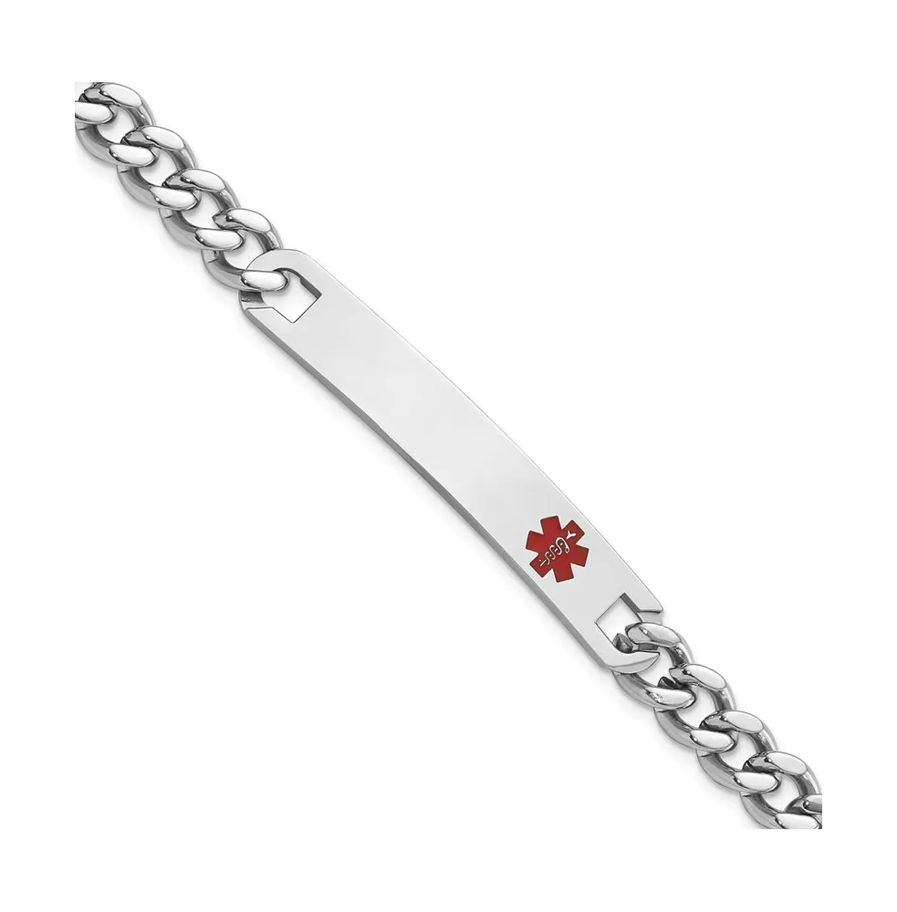 Kelly Waters Stainless Steel Red Epoxy Medical Id Bracelet