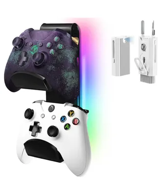 Bolt Axtion Rgb Game Controller Charger Wall Mount Holder with 10 Lighting Modes with Bundle