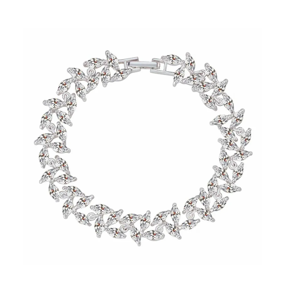 Tennis Bracelet for Women with Marquise Cut Cubic Zirconia