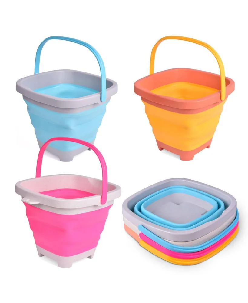 Silicone Collapsible Sand Bucket, Portable Square Buckets For