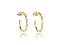 Silver Cubic Zirconia Hoop Earrings