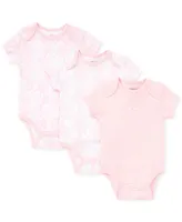 Little Me Baby Girls Damask Short Sleeved Bodysuits, Pack of 3