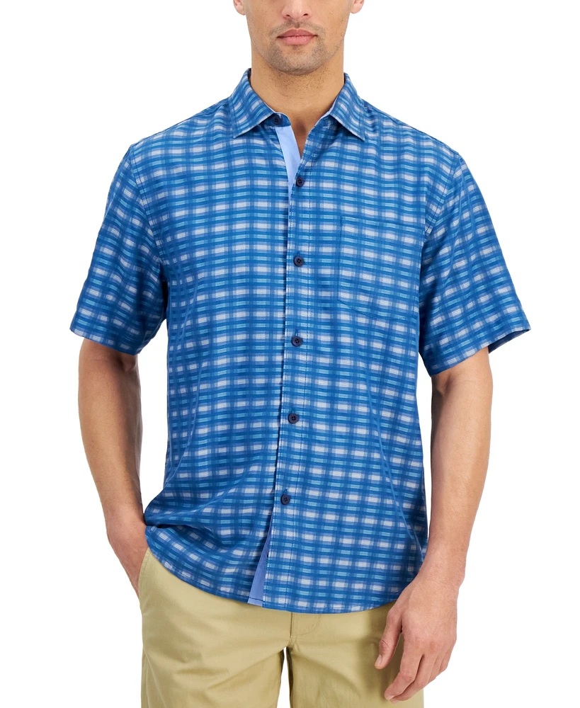 Tommy Bahama Men's Coconut Point Pixel Plaid Button-Down Camp Shirt