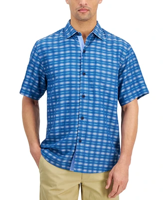 Tommy Bahama Men's Coconut Point Pixel Plaid Button-Down Camp Shirt