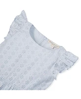 Hope & Henry Toddler Girls Organic Flutter Sleeve Tiered Eyelet Dress