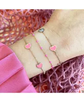 The Lovery Bubblegum Pink Heart Station Bracelet