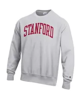 Men's Champion Heathered Gray Stanford Cardinal Arch Reverse Weave Pullover Sweatshirt