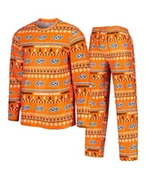 Men's Concepts Sport Orange Oklahoma State Cowboys Swivel Long Sleeve T-shirt and Pants Sleep Set