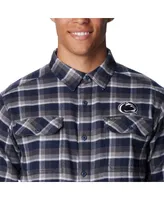 Men's Columbia Navy Penn State Nittany Lions Flare Gun Flannel Long Sleeve Shirt