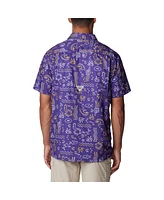 Men's Columbia Purple Lsu Tigers Super Slack Tide Omni-Wick Button-Up Shirt