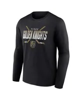 Men's Fanatics Black Vegas Golden Knights Covert Long Sleeve T-shirt