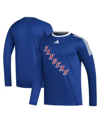 Men's adidas Blue New York Rangers Aeroready Long Sleeve T-shirt