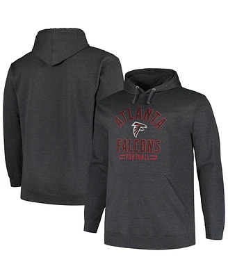 Men's Fanatics Heather Charcoal Atlanta Falcons Big and Tall Pullover Hoodie