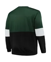 Men's Fanatics Hunter Green, Black Milwaukee Bucks Big and Tall Split Pullover Sweatshirt