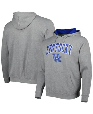Men's Colosseum Heather Gray Kentucky Wildcats Arch and Logo 3.0 Pullover Hoodie