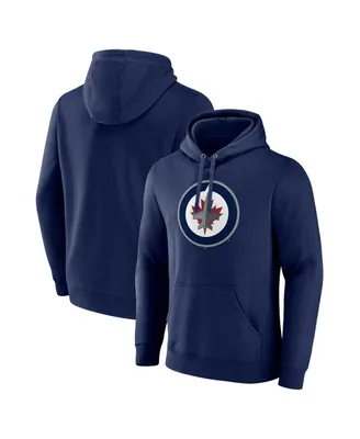 Men's Fanatics Navy Winnipeg Jets Primary Logo Pullover Hoodie