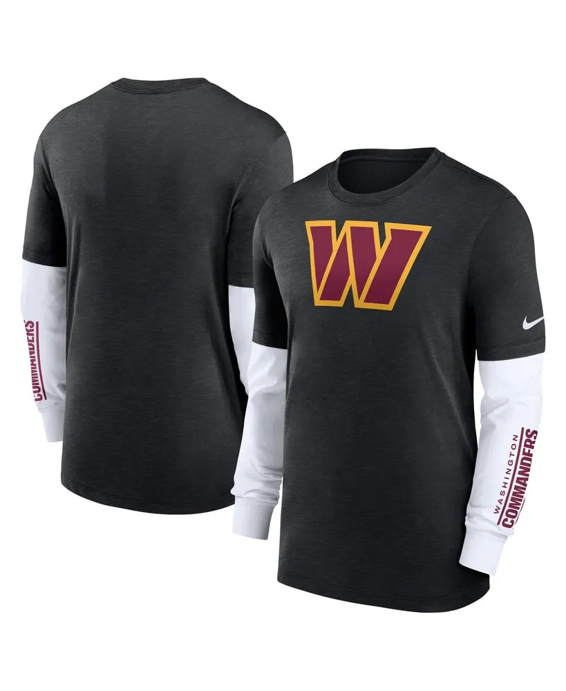 Men's Nike Heather Black Washington Commanders Slub Fashion Long Sleeve T-shirt