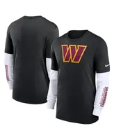 Men's Nike Heather Black Washington Commanders Slub Fashion Long Sleeve T-shirt